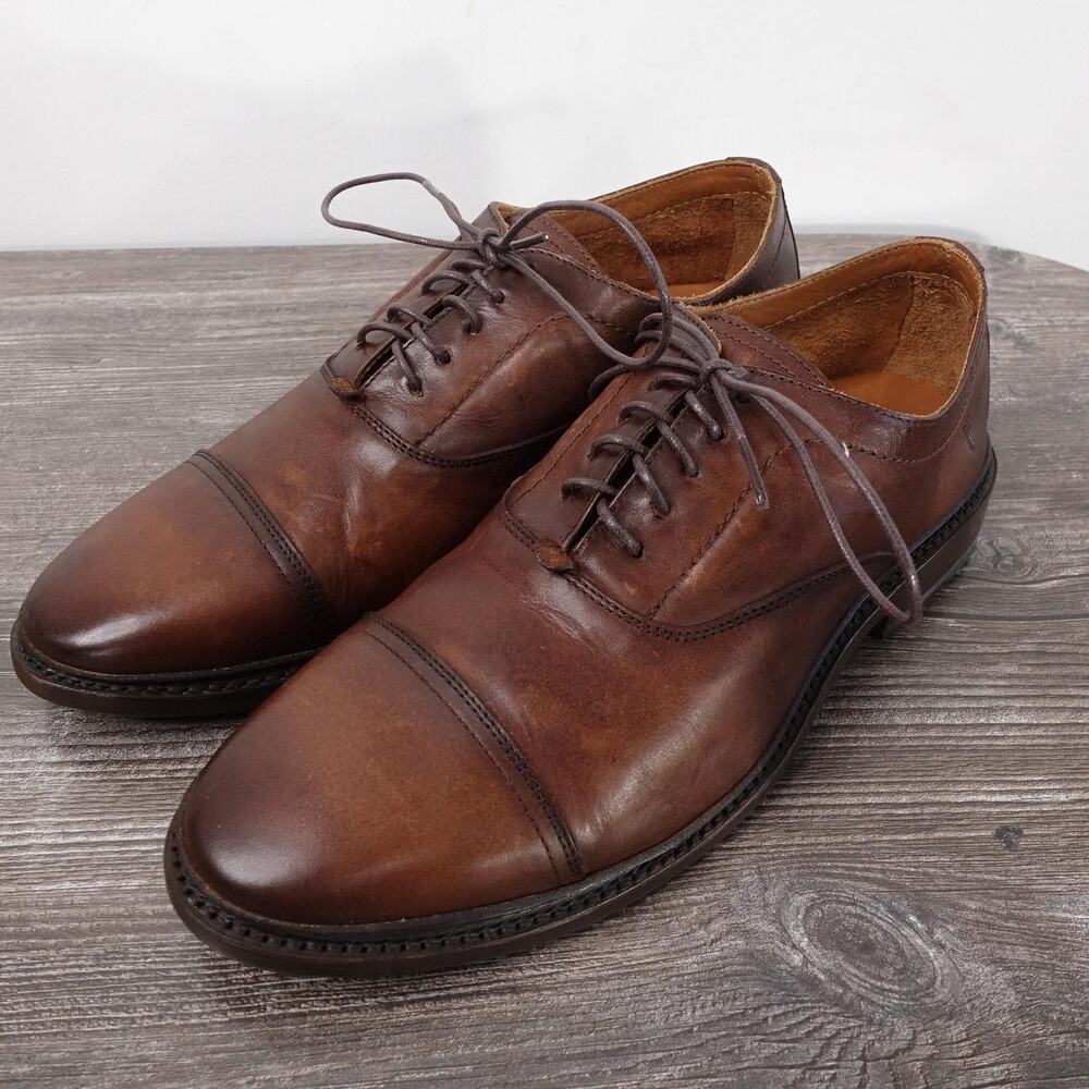 Frye Shoes Mens Size 9 Brown Leather Cap Toe Oxford Dress Casual 3480280‎